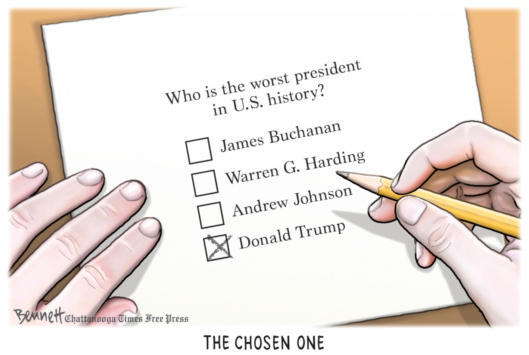 Bennett editorial cartoon